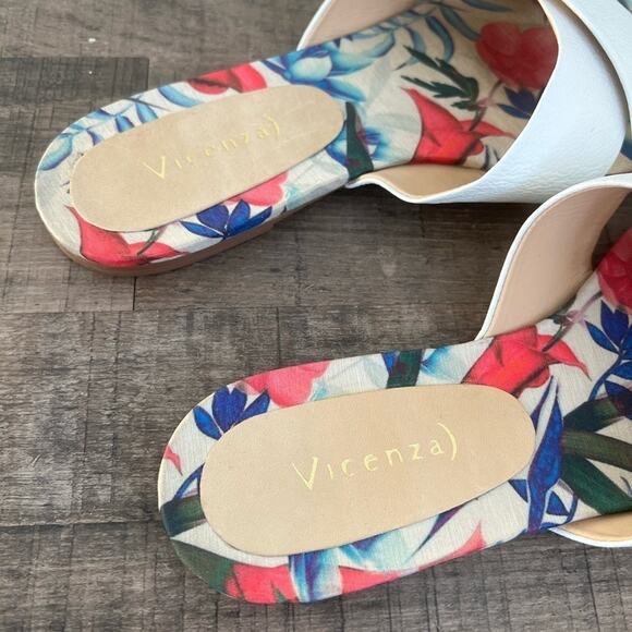 ANTHROPOLOGIE VICENZA CROSS BAND SLIDE SANDALS WHITE LEATHER SIZE 8 - Picture 9 of 10